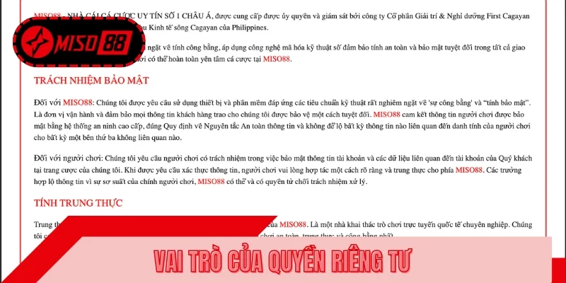 Quyền riêng tư có vai trò quan trọng trong hệ thống